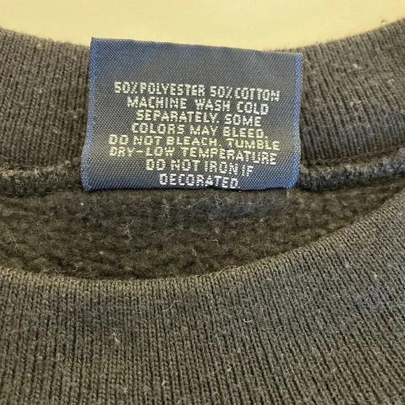 Vintage Jansport Sweatshirt L Black “Orange Coast” College Embroidered Appliqué - Picture 4 of 8